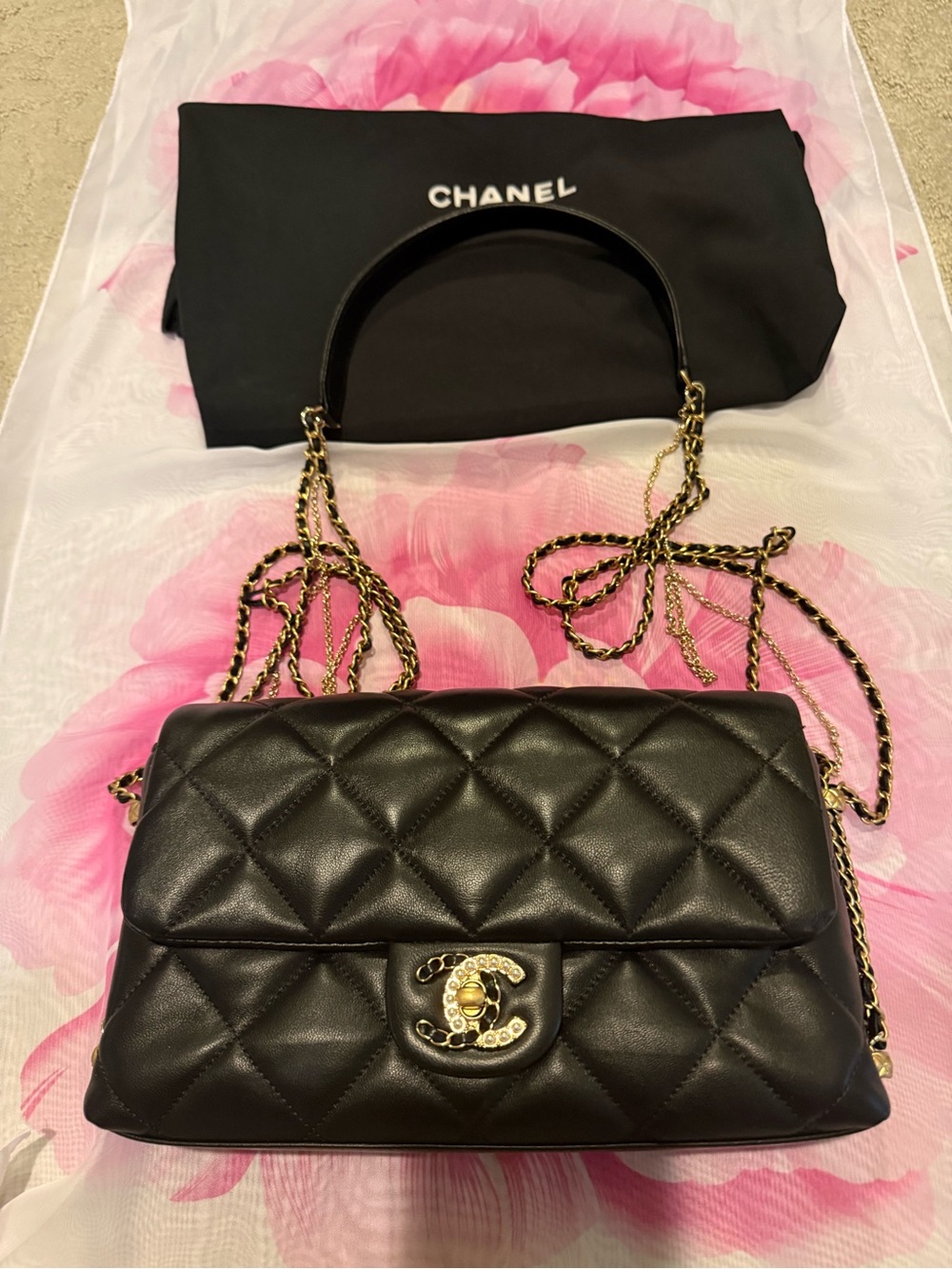 Black Quilted Leather Shoulder Bag